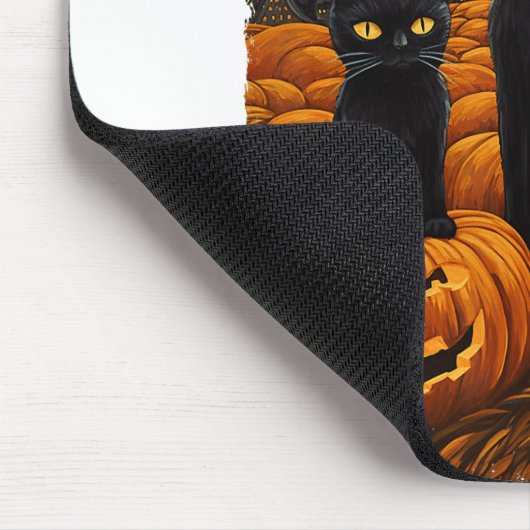 Black Cat Halloween Cat Lovers Starry Night Cat Va Mousepad (Ecke)