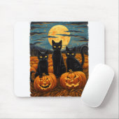 Black Cat Halloween Cat Lovers Starry Night Cat Va Mousepad (Mit Mouse)