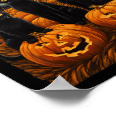 Black Cat Halloween Cat Lovers Starry Night Cat Va Poster (Ecke)