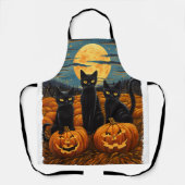 Black Cat Halloween Cat Lovers Starry Night Cat Va Schürze (Vorderseite)