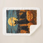 Black Cat Halloween Cat Lovers Starry Night Cat Va Sherpadecke (Vorderseite (Horizontal))