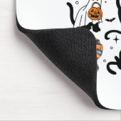 Black Cat Halloween Coquette Bow Halloween Pumpkin Mousepad (Ecke)
