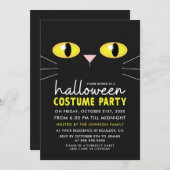Black Cat Halloween Costume Party Einladung (Vorne/Hinten)