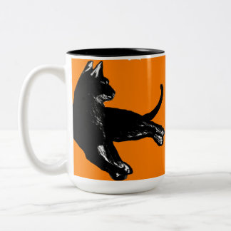 Black Cat Halloween Cup Zweifarbige Tasse