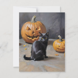 Black Cat Halloween D Feiertagskarte
