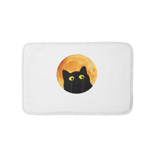 Black Cat Halloween Design Funny Cat Halloween Badematte (Vorderseite)