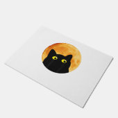 Black Cat Halloween Design Funny Cat Halloween Fußmatte (Schrägansicht)