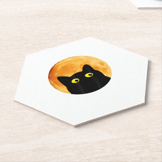 Black Cat Halloween Design Funny Cat Halloween Untersetzer (angewinkelt)