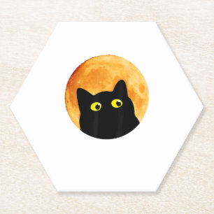 Black Cat Halloween Design Funny Cat Halloween Untersetzer