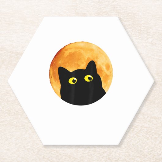 Black Cat Halloween Design Funny Cat Halloween Untersetzer (Vorderseite)