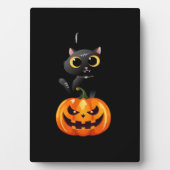 Black Cat Halloween Design � Spooky Pumpkin Art fo Fotoplatte (Vorderseite)