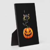 Black Cat Halloween Design � Spooky Pumpkin Art fo Fotoplatte (Seite)