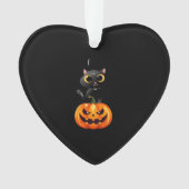 Black Cat Halloween Design � Spooky Pumpkin Art fo Ornament (Vorderseite)