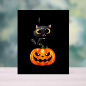 Black Cat Halloween Design - Spooky Pumpkin Art of Acrylschild (Neutral)