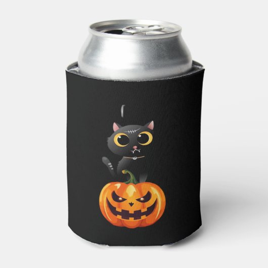Black Cat Halloween Design � Spooky Pumpkin Art of Dosenkühler (Kanne Vorderseite)