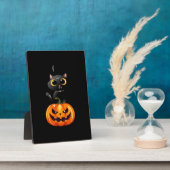 Black Cat Halloween Design - Spooky Pumpkin Art of Fotoplatte (Seite)