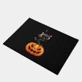 Black Cat Halloween Design - Spooky Pumpkin Art of Fußmatte (Schrägansicht)