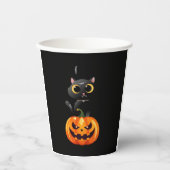 Black Cat Halloween Design � Spooky Pumpkin Art of Pappbecher (Vorderseite)