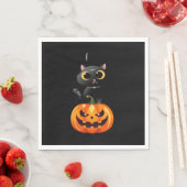 Black Cat Halloween Design - Spooky Pumpkin Art of Serviette (Beispiel)