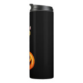 Black Cat Halloween Design - Spooky Pumpkin Art of Thermosbecher (Nach rechts gedreht)