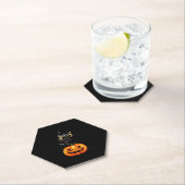 Black Cat Halloween Design - Spooky Pumpkin Art of Untersetzer (Vor Ort)