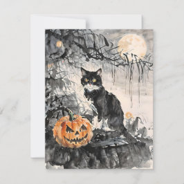 Black Cat Halloween E Feiertagskarte