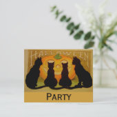 Black Cat Halloween Einladung (Stehend Vorderseite)