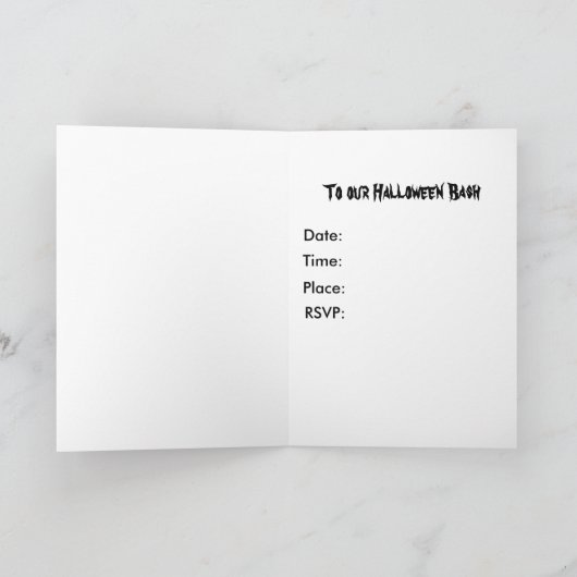 Black Cat Halloween Einladung oder Grußkarte (Innenseite)