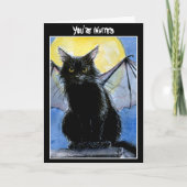 Black Cat Halloween Einladung oder Grußkarte (Vorderseite)