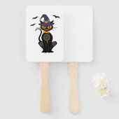 Black Cat Halloween Fächer (Vorne und Hinten)