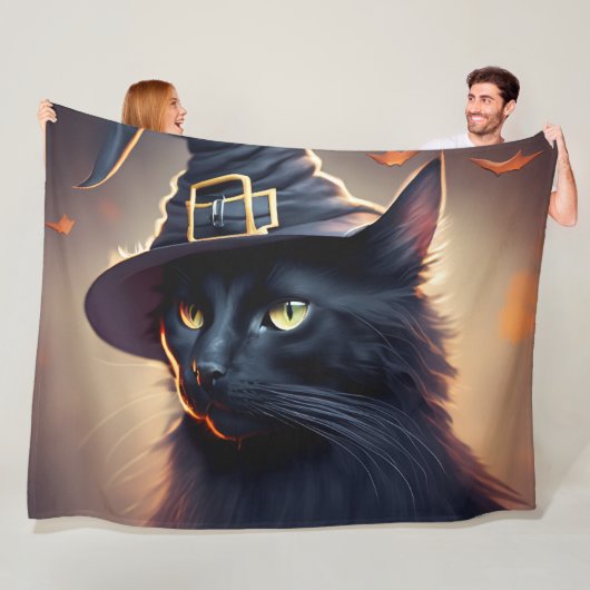 Black Cat Halloween Fleecedecke (Beispiel)