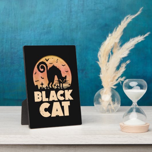 Black Cat Halloween Fotoplatte (Seite)