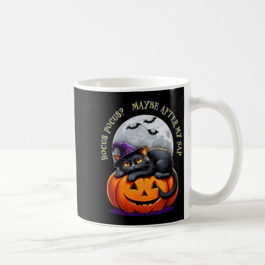 Black Cat Halloween Funny Pumpkin Costume Gift  Kaffeetasse (Rechts)