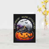 Black Cat Halloween Funny Pumpkin Costume Gift  Karte (Gelbe Blume)