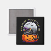 Black Cat Halloween Funny Pumpkin Costume Gift Magnet (Vorderseite/Rückseite)