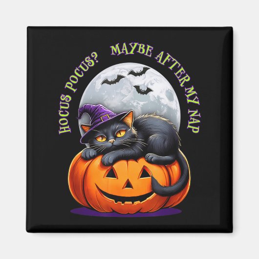 Black Cat Halloween Funny Pumpkin Costume Gift Magnet (Vorne)