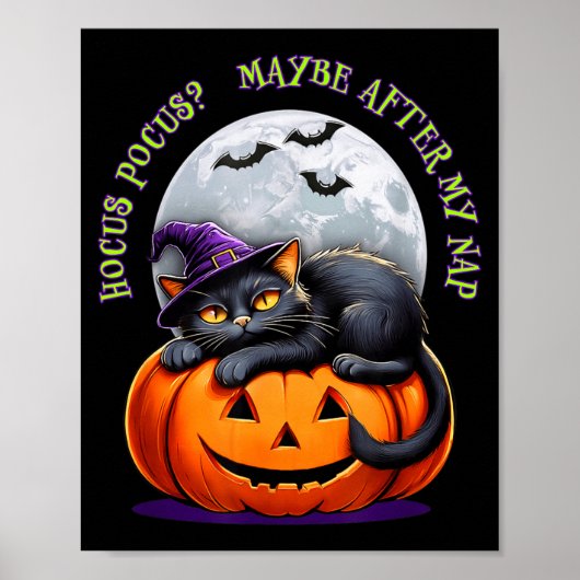 Black Cat Halloween Funny Pumpkin Costume Gift Poster (Vorne)