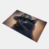 Black Cat Halloween Fußmatte (Schrägansicht)