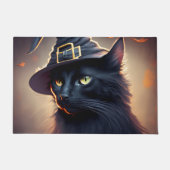 Black Cat Halloween Fußmatte (Vorderseite)