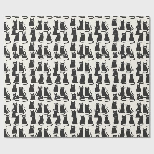 Black Cat Halloween Geschenkpapier (Flach)