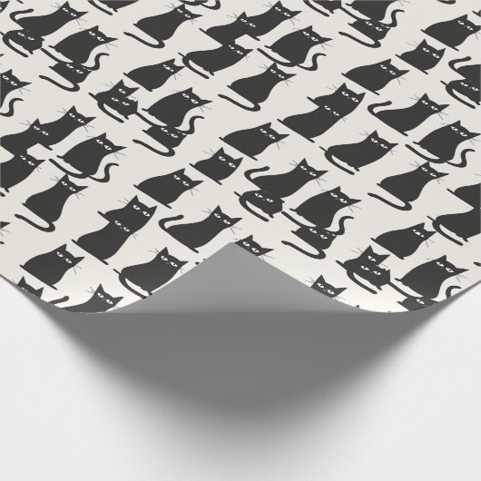Black Cat Halloween Geschenkpapier (Ecke)