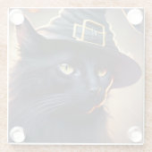 Black Cat Halloween Glasuntersetzer (Rückseite)