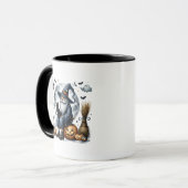 Black Cat Halloween Gnome Tasse (Vorderseite Links)