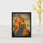 Black Cat Halloween Grußkarte Karte (Gelbe Blume)