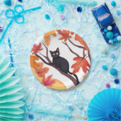 Black Cat Halloween Herbst Pappteller (Party)