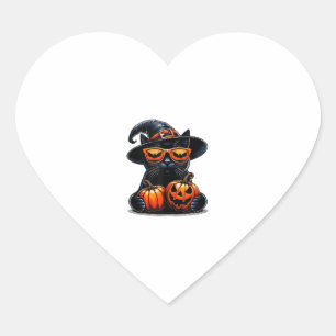 Black Cat Halloween Holkin Kat Liebhaber Gir Herz-Aufkleber