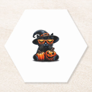 Black Cat Halloween Holkin Kat Liebhaber Gir Untersetzer