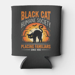 Black Cat Halloween Humane Society Vintage-Grafik Dosenkühler