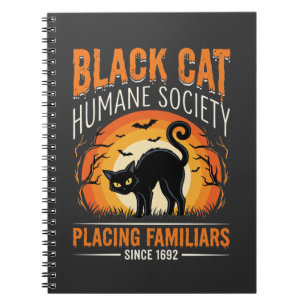Black Cat Halloween Humane Society Vintage-Grafik Notizblock