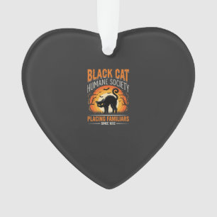 Black Cat Halloween Humane Society Vintage-Grafik Ornament